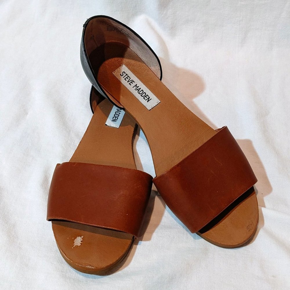 Steve Madden Brown & Black Flats Sz 8